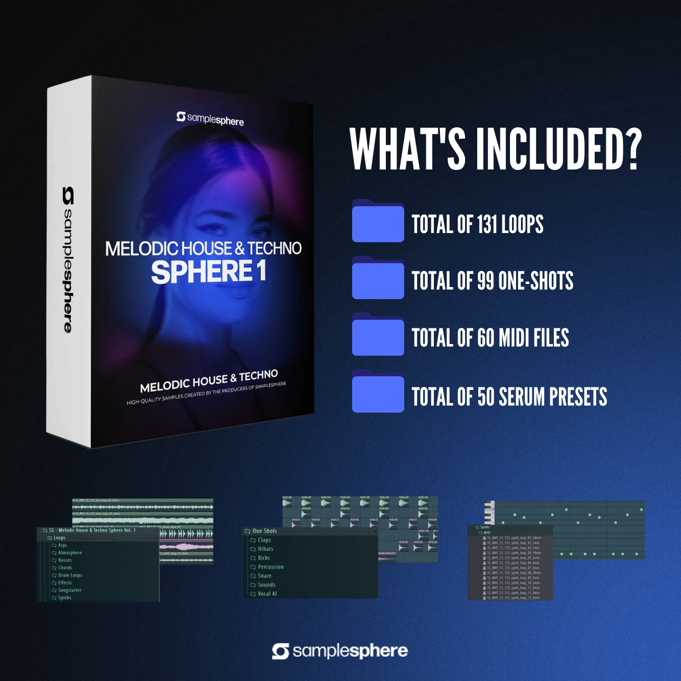 Introducing 'Melodic House & Techno Sphere 1' – the ultimate sample pack for creators in the world of Melodic House and Techno. Packed with over 230 samples, loops, and MIDI files, along with 50 meticulously crafted Serum presets